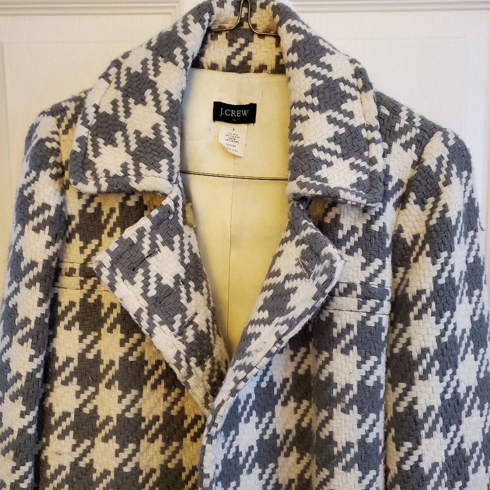J. Crew Hound's Tooth Topcoat